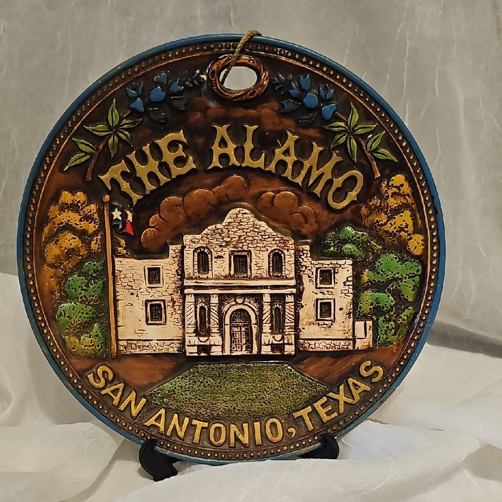 The Alamo Decorative Plate - Brown and Blue
